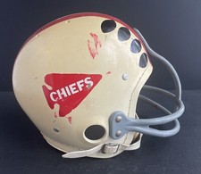 Capacete de futebol vintage 1960’s CHIEFS usado infantil REACH vermelho e branco - raro comprar usado  Enviando para Brazil