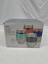 4 copos de resfriamento congelados de vinho marca host capacidade de 8,5 oz com isolamento de gel de resfriamento, usado comprar usado  Enviando para Brazil