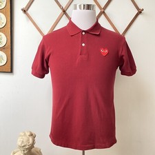 Camisa polo Comme Des Garçons PLAY logotipo algodão pique remendo coração média, usado comprar usado  Enviando para Brazil