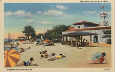 Cartão postal de linho Habana playa De Marianao praia de banho Cuba restaurante La Concha comprar usado  Enviando para Brazil