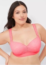 Cacique Lane Bryant Bar 46G levemente forrado Balconette ROSA comprar usado  Enviando para Brazil