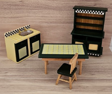 Usado, 4 peças Melissa & Doug casa de bonecas móveis de cozinha pia armário mesa cadeira comprar usado  Enviando para Brazil