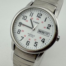 Usado, Timex relógio de quartzo masculino mostrador militar prata dia data estiramento analógico nova bateria comprar usado Usado, Timex relógio de quartzo masculino mostrador militar prata dia data estiramento analógico nova bateria comprar usado  Enviando para Brazil