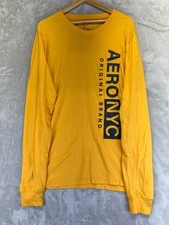 Usado, Camiseta masculina NYC Aeropostale tamanho XL algodão amarelo manga longa gola redonda comprar usado  Enviando para Brazil
