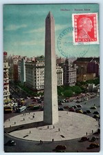Cartão postal Argentina Monumento Obelisco Vista AéreaBuenos Aires 1955 Vintage comprar usado  Enviando para Brazil