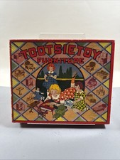 Vintage TOOTSIE TOY #3 Sala de Jantar Móveis de Nogueira Conjunto Casa de Bonecas Caixa Vazia Estado Perfeito comprar usado  Enviando para Brazil
