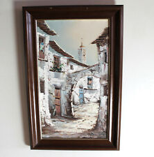Pintura VILA RURAL óleo sobre tela emoldurada, assinada pelo artista espanhol J. Pascual comprar usado  Enviando para Brazil