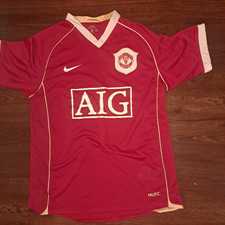 Camiseta Manchester United Vintage Nike 2006-2007 AIG Home Tamanho Pequeno Vermelha, usado comprar usado  Enviando para Brazil