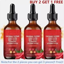 Pacote com 3 gotas líquidas de pimenta caiena Vascu Flow vitamina raiz de espinheiro comprar usado  Enviando para Brazil