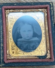 Daguerrotipo-6º PLT GENIAL Mujer Pequeña Niño En Vestido Estuche Sep De Colección segunda mano  Embacar hacia Mexico