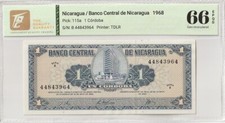 1968 Nicarágua 1 Escolha Córdoba #115a 66 EPQ Gem UNC comprar usado  Enviando para Brazil