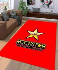 tapete de sala de estar red rockstar energy drink, tapete de sala de jogos, tapete de decoração para casa comprar usado  Enviando para Brazil