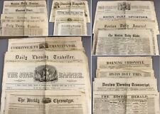 BOSTON newspapers COLLECTION of 20 ORIGINAL c1840-70 found in old shipping trunk comprar usado  Enviando para Brazil
