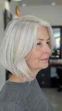Peruca feminina prata platina loira bob 13x4 frente de renda cabelo humano, usado comprar usado  Enviando para Brazil