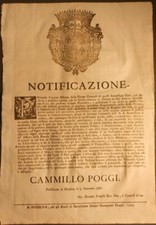 Modena 5.1.1767 notificazione usato  Mantova