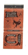 Harold's Ranch House - Fresno, CALIFÓRNIA. Matchcover Harold T. Lawrence comprar usado Harold's Ranch House - Fresno, CALIFÓRNIA. Matchcover Harold T. Lawrence comprar usado  Enviando para Brazil