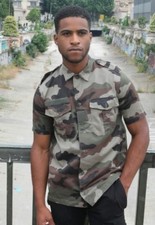 Vintage French army camo short sleeved military shirt CCE woodland comprar usado  Enviando para Brazil