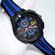Usado, Relógio masculino Fórmula 1 Scuderia Ferrari 44mm cronógrafo azul borracha NOVO comprar usado  Enviando para Brazil