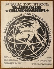 1º WORLD CONVITATIONAL SKATE CHAMPIONSHIPS USSA 1975 Event Flyer TONY ALVA comprar usado  Enviando para Brazil