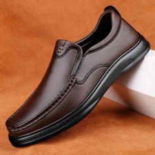 Mocassim masculino liso clássico all-match sapatos sociais confortáveis couro slip on comprar usado  Enviando para Brazil