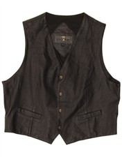 Colete de couro masculino IVY OXFORD couro preto GG DG53 comprar usado  Enviando para Brazil