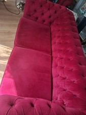 Velvet chesterfield sofa for sale  HINCKLEY
