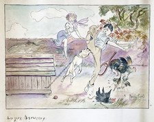 Marcel Picard - Perro De Tenis Caricatura Acuarela Dibujo 1913 comprar usado  Enviando para Brazil