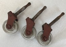 Usado, Conjunto de 3 rodízios de móveis antigos de roda de vidro sem falhas 1892 Nebraska City comprar usado  Enviando para Brazil