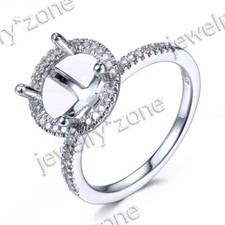Venda de anel fino de prata esterlina 925 diamante 7,75-8,5 mm redondo semi-montagem joia, usado comprar usado  Enviando para Brazil