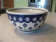 Antiga tigela de sopa de cereais floral de cerâmica polonesa Wiza Boleslawiec 5-3/8"D, usado comprar usado  Enviando para Brazil