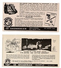 1951 ED ISKENDERIAN câmeras de corrida hot rod peças Culver City lote de 2 anúncios vintage, usado comprar usado 1951 ED ISKENDERIAN câmeras de corrida hot rod peças Culver City lote de 2 anúncios vintage, usado comprar usado  Enviando para Brazil