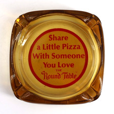 Cinzeiro de marketing vintage vidro transparente mesa redonda pizza Menlo Park CA comprar usado  Enviando para Brazil