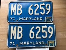 plates license maryland 1971 for sale  Biglerville