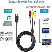 Cabo de vídeo 1,5 m/5 pés HDMI para adaptador de áudio RCA AV, macho M/M 3-RCA DVD HDMI comprar usado  Enviando para Brazil