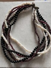 Garnet pearl necklace usato  Torino