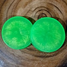Tampões de ouvido, medidores, túneis, alargamento duplo de resina epóxi verde brilhante de 2 polegadas (51 mm) comprar usado  Enviando para Brazil