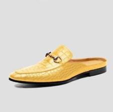 Chinelos masculinos Mules sem encosto sapatos baixos sapatos pretos mocassins de couro sintético novos comprar usado  Enviando para Brazil