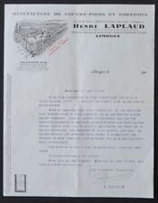 Billhead invoice limoges d'occasion  Expédié en Belgium