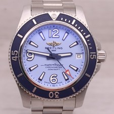 Breitling Superocean 36 mm relógio de mergulho automático aço azul com caixa cartão A17316, usado comprar usado  Enviando para Brazil