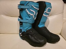 Usado, FOX Racing: Botas MX, COMP Y (JUVENTUDE), 10 Horas, Aqua/Preto/Branco, Como NOVO! comprar usado  Enviando para Brazil