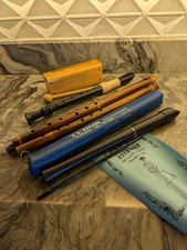 Antigo Lote de Instrumentos Musicais, Flautas, Tudor, Bambu, Bloco de Madeira Cambridge com Mallet, comprar usado  Enviando para Brazil
