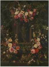 pintura a óleo de alta qualidade pintada à mão em tela "um nicho decorado com flor" comprar usado  Enviando para Brazil