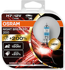 2X H7 OSRAM NIGHT BREAKER 200 lâmpada farol 200% brilho tampa cromada comprar usado  Enviando para Brazil