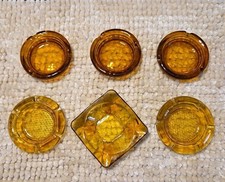 6 cinzeiros de vidro âmbar vintage charuto/cigarro diferentes formas e estilos! comprar usado  Enviando para Brazil