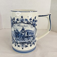 Caneca/copo azul Delft Heineken Stein cavalo puxado vagão de cerveja vintage feito na Holanda comprar usado  Enviando para Brazil
