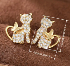 Cat earrings small for sale  Sulphur Springs