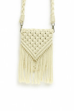 Bolsa de telefone macramê feita à mão – Bolsa tiracolo boho com franjas para mulheres #04 comprar usado  Enviando para Brazil