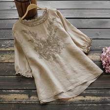 Usado, Camiseta Feminina Verão Algodão Linho Baggy Top Feminina Casual Blusa Solta Camiseta comprar usado  Enviando para Brazil
