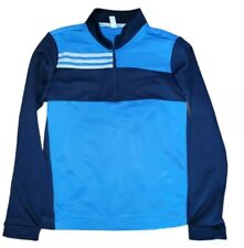 Camiseta atlética masculina Adidas azul 1/4 zíper pulôver pista tamanho M comprar usado  Enviando para Brazil