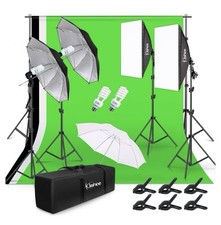 Kit de iluminación fotográfica, sistema de soporte de fondo de 2M x 3M/6,6 pies x 9,8 pies y 900 W... segunda mano  Embacar hacia Mexico